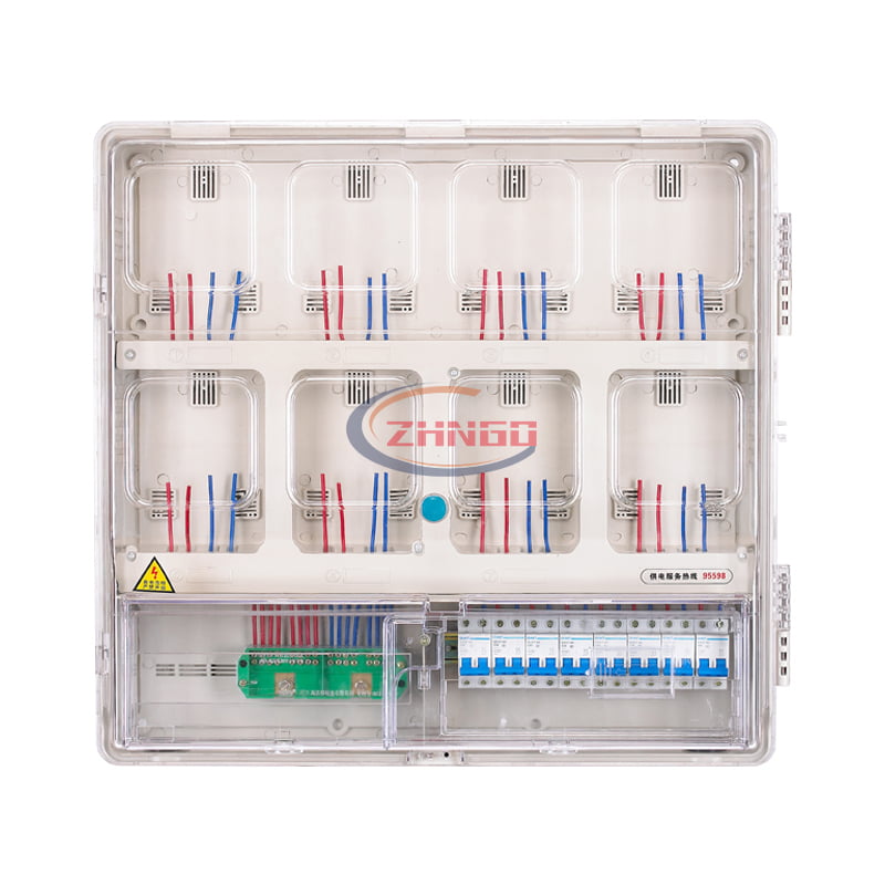 上下結(jié)構(gòu)單相八表位機械式電表箱