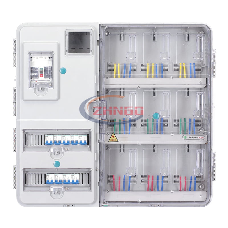 左右結(jié)構(gòu)單相九表位插卡式電表箱
